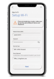 setup wifi screen